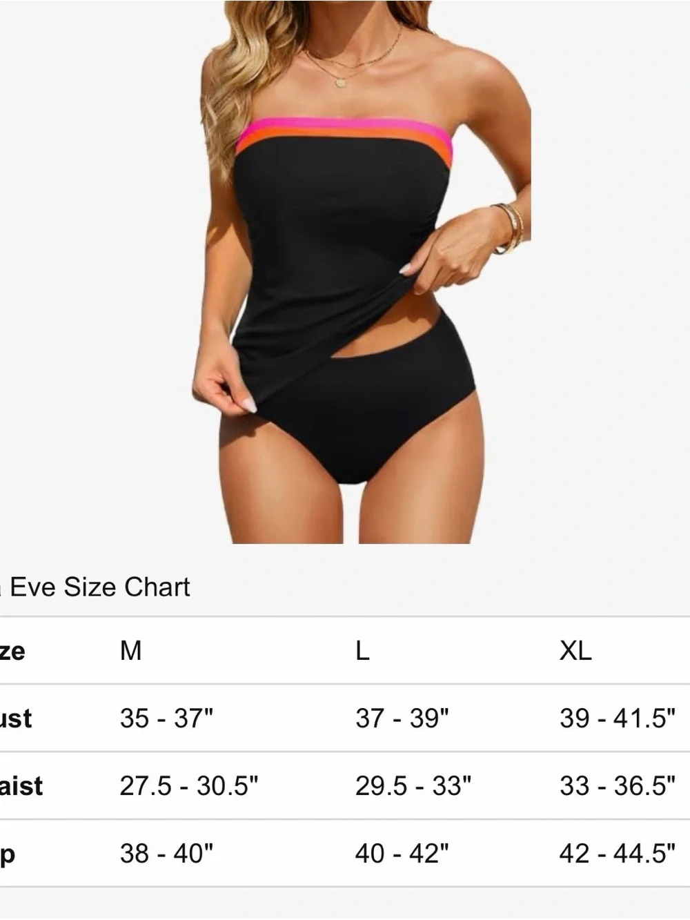 New Aqua Eve Bandeau Two Piece Tankini Sets  large